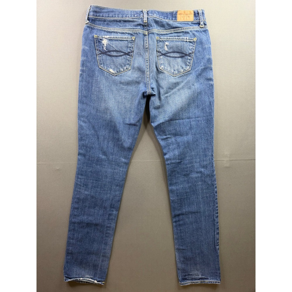 Abercrombie‎ & Fitch Jeans Womens Blue Distressed Straight 30x31